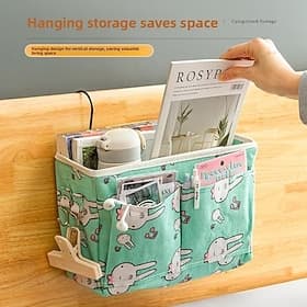 Large Capacity Hanging Bedside Storage Organizer With Multi-Pockets, Dormitory Bed Caddy For Phone, Tablet, Books, Water Bottle And Accessories, Space-Saving W