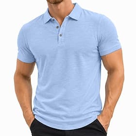 Homme Chemise en lin Polo Occasionnel Vacances Classique Manche Courte Vacances Mode Uni Texturé Poids Léger Boutons Printemps Été Bleu Noir Rose Claire Vert
