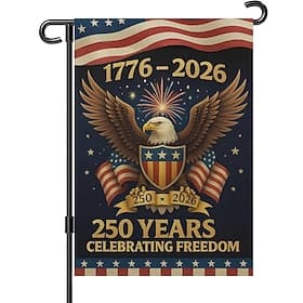 2pcs 250 Anniversary Usa Garden Flags for Outside, USA Flag 1776-2026 Commemorative Patriotic Yard Sign Outdoor Banner 4th of July Decorations Double Sided Wat