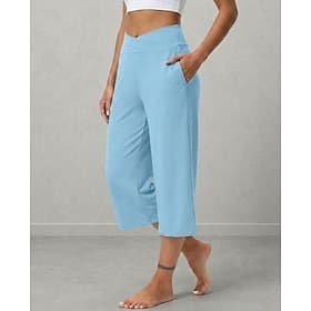 Women's Capri shorts Vacation Sport Classic Style Calf-Length High Waist Comfort Breathability Stretchy Vacation Sports Outdoor claret Light Gray Dark-Gray Vio