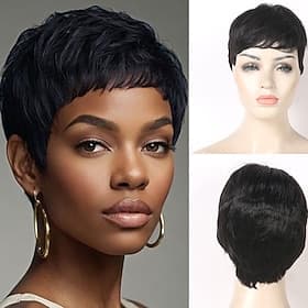 Perruques courtes coupe lutin, perruques synthétiques pour femmes noires, perruques courtes coiffures féminines