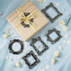 1PC, Black and Gold Mini Engraved Decorative Picture Frame Body, Resin Material DIY Decorative Small Item, Suitable for Photography Decoration Props, Wedding,