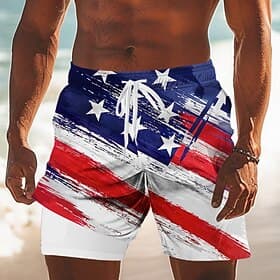 Per uomo 4 luglio, 250° anniversario degli Stati Uniti Bandiera Americana Costumi da bagno Costumi da bagno Pantaloncini da bagno Pantaloncini da Surf Misura d