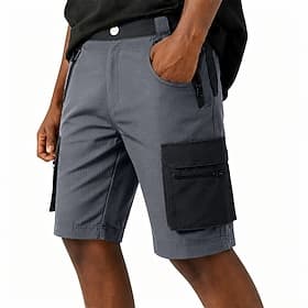 Men's Lightweight Cargo Shorts Comfort Waist Tactical Cargo Shorts Casual Shorts Pocket Quick Dry Color Block Plain Knee Length Casual Outdoor Streetwear Fashi