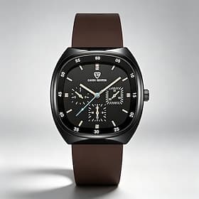 Men's Luxury Watch Fashion Square Chronograph Business Quartz Wristwatch for Men Waterproof Sport Casual Silicone Strap Watch Male Luminous Multi-Function Brow
