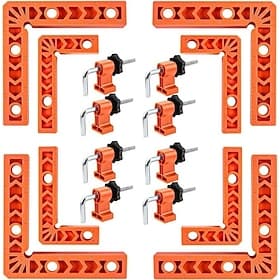 90 Degree Corner Clamp Positioning Square Set - (3 4)inch x 8 Right Angle Clamp with 8 Clamp ABS Plastic L-Shaped Tool for Woodworking, Panel Assembly, DIY Pr