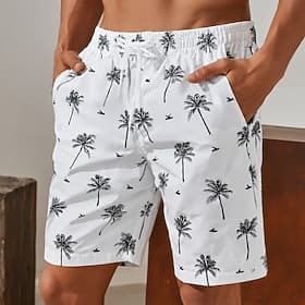 Homme Cocotier Plantes Tropicales Maillots de bain Maillots de bain shorts de bain Shorts de Surf Taille Moyenne Hawaïen Vacances à la Plage Poches Latérales d