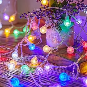 LED-Solar-Lichterkette für den Außenbereich, Kristallkugellichter mit 8 Modi, wasserdichte Solar-Weihnachtsbeleuchtung für Garten, Bäume, Terrasse, Partys und