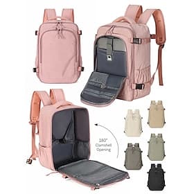 Waterproof Nylon Travel Backpack for Men Women, Large Capacity Multi Compartment Laptop School Bag, Carry On College Backpack for Campus, Weekend Trips, Daily