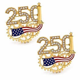 2 stuks Amerikaanse 250e jubileumbroche, patriottische Amerikaanse vlag reversspelden met strass-steentjes, herdenkingsbadge VS 1776-2026 Onafhankelijkheidsdag