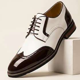 Men's Two Tone Oxford Dress Shoes, Lace-Up Formal Shoes for Business, Wedding, Banquet and Evening Events