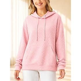 Women's Pullover Hoodie Sweatshirt Patchwork Pocket Elegant Fashion Long Sleeve Hooded Regular Tops Casual Black Pink Light Grey Fall