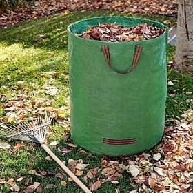 Reusable Garden Waste Bag with Handles - Durable PP Material for Yard Prunings, Leaves, and Plants - Green with Red Stitching, Perfect for Garden Maintenance a