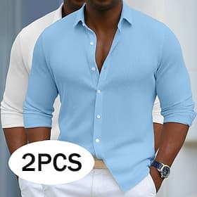 Homme Chemise Chemise Décontractée Chemise en velours côtelé Chemise Boutonnée Kaki Violet Gris Bleu Marine Bleu marine bleu Vert armée violet Kaki et gris
