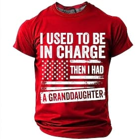Men's I Used To Be In Charge Then I Had A Granddaughter T-Shirt, Funny Grandpa Gift Tee