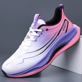 Scarpe da corsa da uomo bianche e viola - scarpe sportive leggere e traspiranti - scarpe da ginnastica ammortizzate per uomo, ideali per jogging, allenamento i