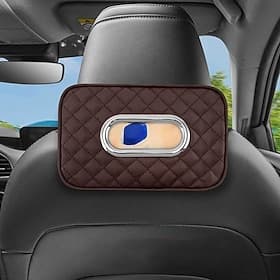 Universal Car Sun Visor Tissue Holder, PU Leather Hanging Storage Box, Decorative Tissue Box Bracket, Compact Auto Napkin Organizer, Stylish Interior Decoratio