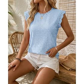 Women's Summer Tops Fashion Sleeveless Crew Neck Round Neck Regular Tops Casual Daily Going out Black White Pink Sky Blue Turquoise Summer Spring