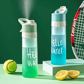 Large-capacity spray atomizing water bottle, equipped with a spray system. Lightweight and portable water cooler, suitable for camping, gym, and other scenario