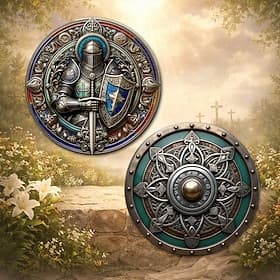 Medieval Knight Shield Commemorative Coin, Fantasy Armor Heraldry Design, Collectible Historical Armor Emblem, Renaissance Display Souvenir