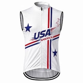 America's 250th Anniversary Men's Cycling Vest Cycling Jersey Geometric American / USA Sleeveless Bike Vest / Gilet Jersey Top with 3 Rear Pockets Quick Dry Ba