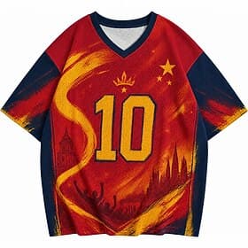 Coupe du monde de football 2026 Homme Graphique numérique Espagne T-shirt Maillots Manche Courte T-shirt Impression 3D Col en V Chemise Sports street style Spo