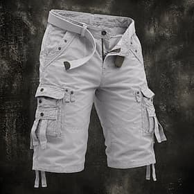 Herren Cargohose Cargohosen Cargo-Shorts Shorts Freizeitshorts Tasche Elastischer Bund Einfach Außenbereich Knielang Lässig Outdoor Streetwear Mode Streetwear