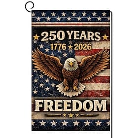 2pcsUSA 250th Anniversary America Garden Flag 12x18 Vertical Double Sided 1776-2026 Freedom Eagle Banner 4th of July Patriotic Outside Decorations Burlap Yard