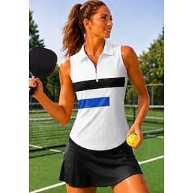 Geometric Tops Sport Shirt Golf Polo Shirt Tank Top Sleeveless Zipper Floral UPF50 UV Resistant High Elasticity Moisture Wicking Breathable Volleyball Tennis G