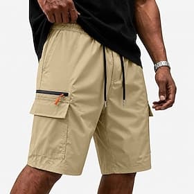 Voor heren Lichtgewicht cargoshorts Comfortabele taille Korte broek Casual korte broek Snel Drogend Meerdere zakken Effen Knielengte Casual Buiten Streetwear M