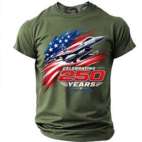 4th of July 2026 250th Men's US Flag 1776 T Shirt Short Sleeve T shirt 3D Print Crew Neck Shirt Patriotic Daily Festival Blue Black Red Summer Spring Clothing