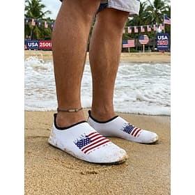Men's USA Flag Water Shoes – Lightweight Quick-Dry Beach Swim Shoes for Independence Day, Beach, Poolside Water Sports