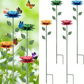 Outdoor Bee Watering Station for Garden with Beautiful Flower Design, Bee Feeders and Butterfly Feeders Combo, Outdoor Bee Baths and Bee Waterer, Gardening Ess