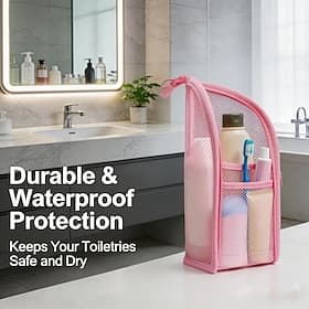 Vertical Toiletry Bag, Premium EVA Material Foldable Travel Organizer, Elegant Transparent Hanging Cosmetic Case, Large Capacity Portable Makeup Pouch For Trav
