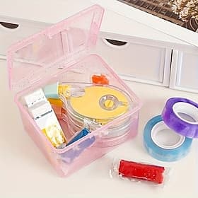 2Pcs Desktop Storage Box Set With Flip-Top Dust-Proof Cover, Elegant Multi-Compartment Organizer For Cosmetics, Office Supplies, Jewelry, Snacks And Sundries,