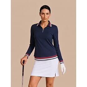 Damen-Poloshirt, marineblau, langärmelig, Damenbekleidung, Outfits, Kleidung