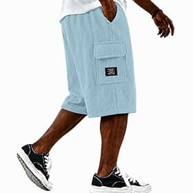 Men's Cargo Shorts Shorts Casual Shorts Textured Shorts Jacquard Textured Plain Comfort Breathable Knee Length Casual Outdoor Beach Vacation Fashion Black Pink