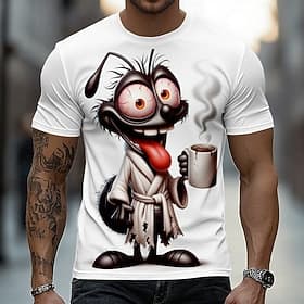 Men's Animal Ants T Shirt Short Sleeve T shirt 3D Print Crew Neck Shirt Funny Casual Daily Street White Brown Gray Summer Spring Clothing Apparel S M L XL 2XL