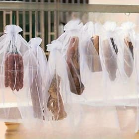 50pcs Insect-Proof Drawstring Mesh Bags - Insect-Resistant Drawstring Mesh Bags, Suitable for Bacon, Sausages, Cured Meat, Ham, etc. - Outdoor Storage Solution