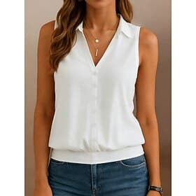 Women's Tank Top Plain Fashion Stylish Classic Sleeveless V Neck Regular Tops Casual Daily Going out Blue Black White Pink Red Summer Spring