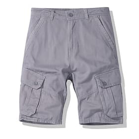 Homens Calças de carga Bermuda Cargo Calção Shorts casuais Botões Bolso multi Bolso com aba Tecido Comprimento do joelho Casual Ao ar livre Streetwear Moda Rou