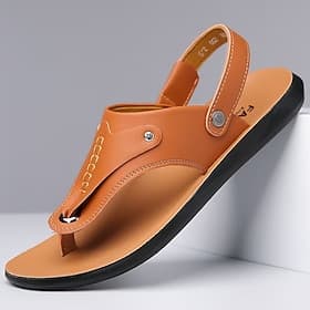Men's Thong Sandals, Casual Slip-On Beach Sandals, Soft Cushioned Sole, Summer Outdoor Vacation Shoes for Men