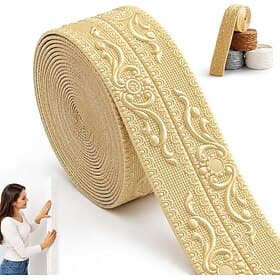 DIY Decorative Border Tape for Walls Furniture, 32.8 ft x 3.94 in Self-Adhesive Peel and Stick Wall Molding, Flexible Foam Waterproof for Mirror Cabinet Ceili