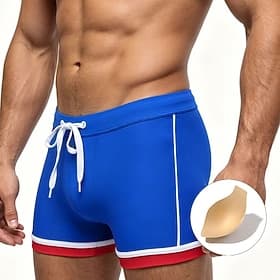 Men's Swim Shorts Swim Trunks Solid Colored Drawstring Boyleg Quick Dry Stretchy Breathable Swimwear Bottoms Surfing Water Sports Swimming Summer