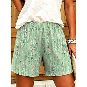 Women's Chinos Shorts Vacation Vintage coastalgrandmastyle Short Mid Waist Graphic Abstract Geometic Print Comfort Comfortable Inelastic Daily Outdoor Street