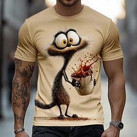 Men's Animal Cat T Shirt Short Sleeve T shirt 3D Print Crew Neck Shirt Funny Casual Daily Street Blue Green Khaki Summer Spring Clothing Apparel S M L XL 2XL 3