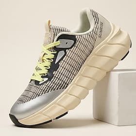 Men's Chunky Sole Running Sneakers, Lace-Up Athletic Shoes, Breathable Sport Walking Shoes for Gym, Streetwear, Outdoor