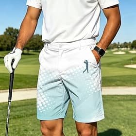 Herre Geometrisk Runde prikker Abstrakt kunst Bermudashorts Casual shorts Shorts til golfbruk Medium Midje Business Casual Arbeid Golf Strandferie Flate shorts
