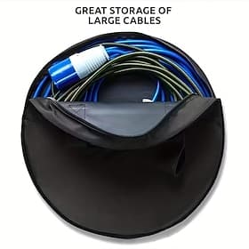 Heavy Duty Round Tool Bag with Zippered Closure, Portable Compact Durable Fabric Tool Organizer Storage Box, Perfect for RV, Gardening, Workshop, Holds Cables