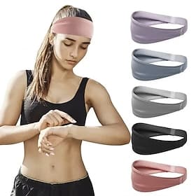 Sports Headbands for Men Women Non-Slip Moisture Wicking Workout Sweatband Fitness Running Cycling Football Yoga Hairband Yoga Sweatband Flexible Light Soft Sm